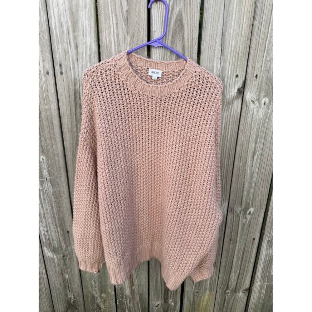 Boho Cottagecore Lane 201 Chunky Knit Sweater M Blush Pink SWT8824 Pullover
